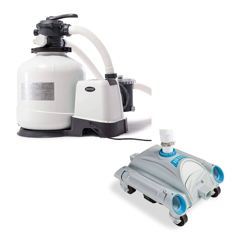 3000 GPH Above Ground Sand Filter Pump and Automatic Vacuum F2