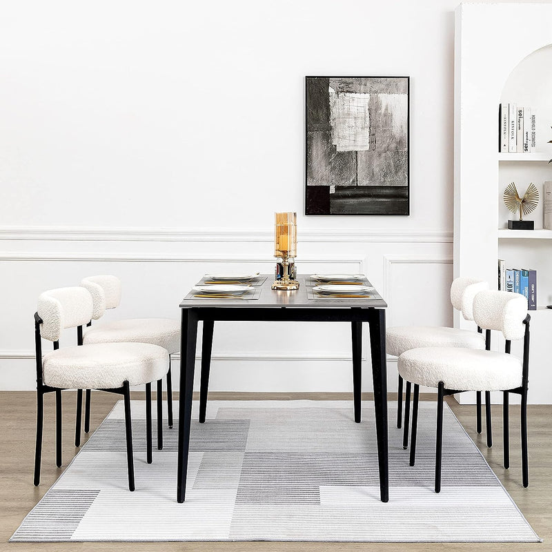 DYHOME White Dining Chairs Set of 4, Mid-Century Modern Dining Chairs, Kitchen Dining Room Chairs U5