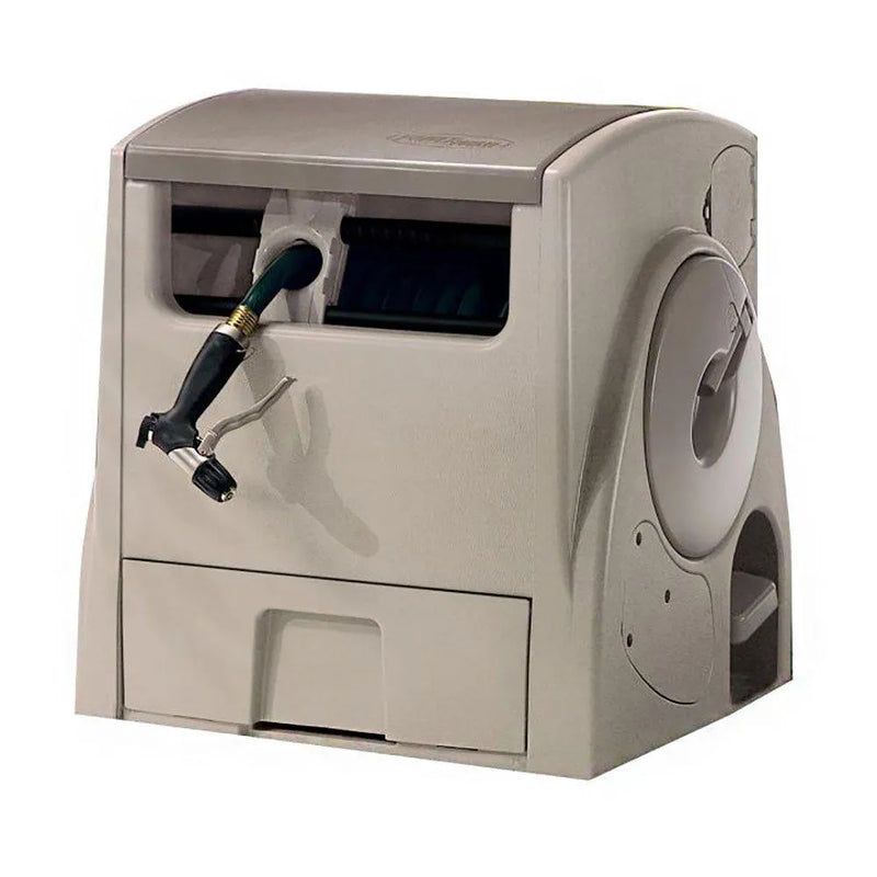 Powerwind Auto Power Rewind Hose Reel, Light Taupe Q6