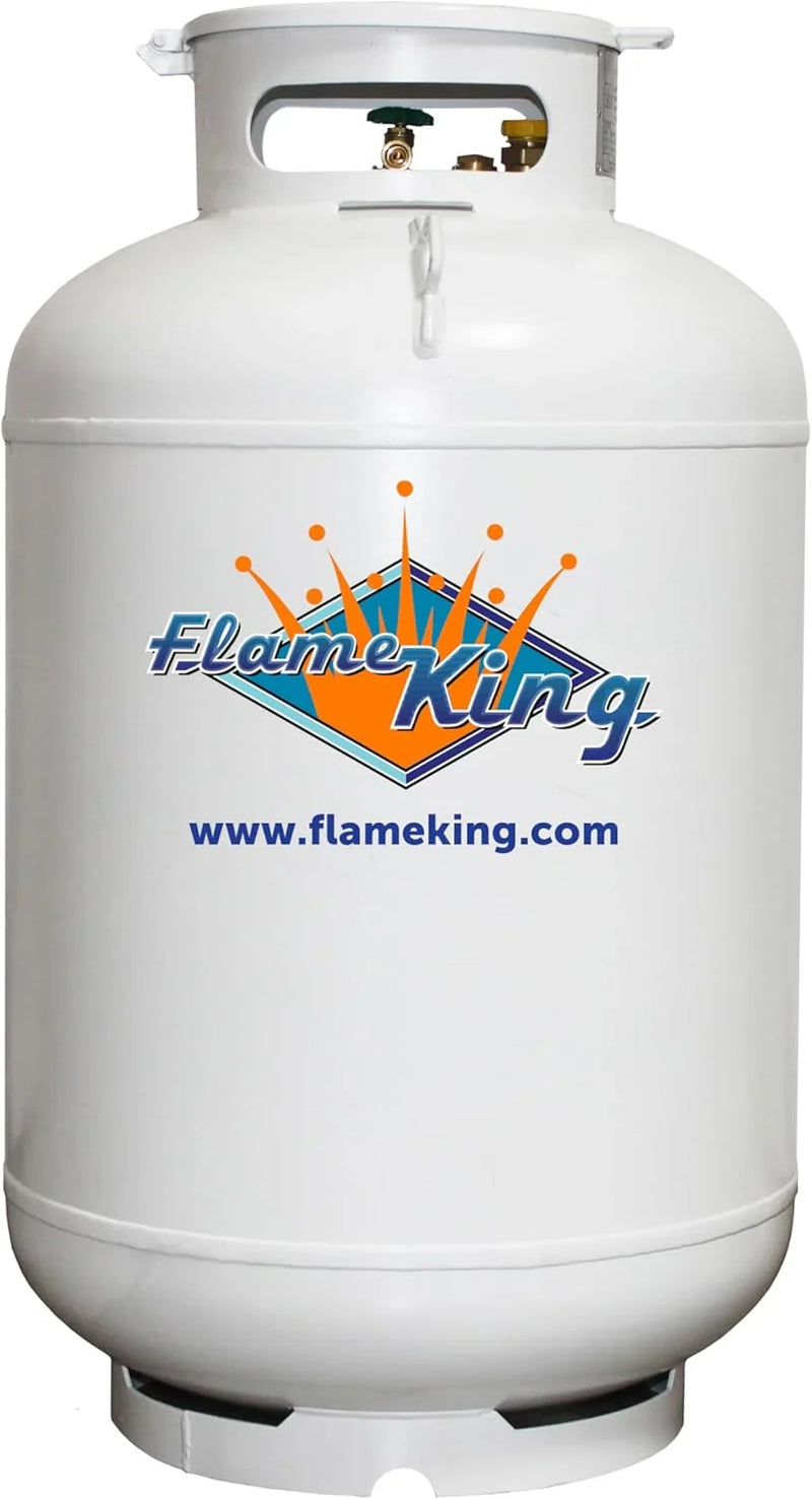 Flame King 420LB ASME Vertical Propane Tank, White H3