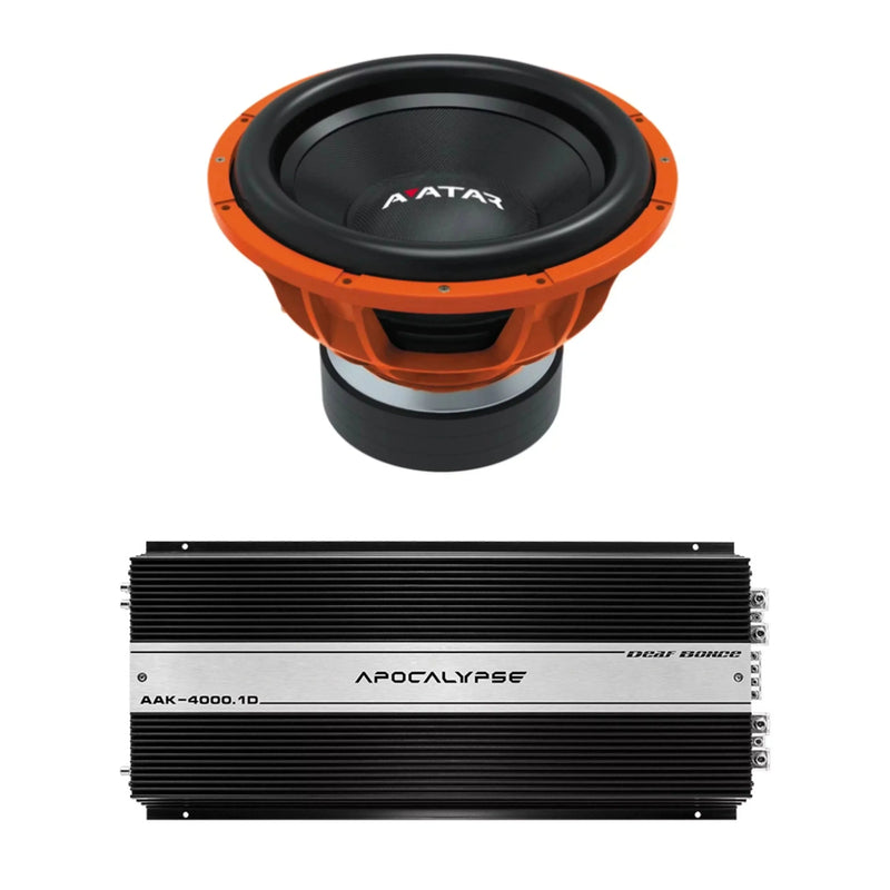 Car Audio 15" 2Ohm Subwoofer STU-1546-D2&Monoblock Amp Package New K8