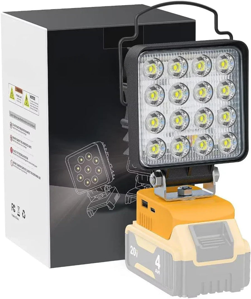 Cordless 20V Max LED Work Light for Dewalt 20v Battery 48W Flashlight F8