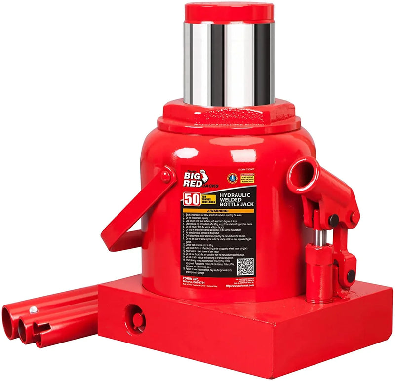 BIG RED 50 Ton Low Profile Hydraulic Bottle Jack – Welded Construction for Automotive & Heavy Lifting I5
