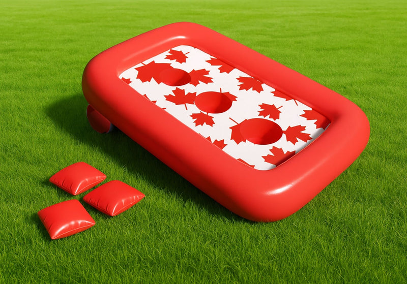 Canada Day Inflatable Cornhole Game Set, Red/White V5