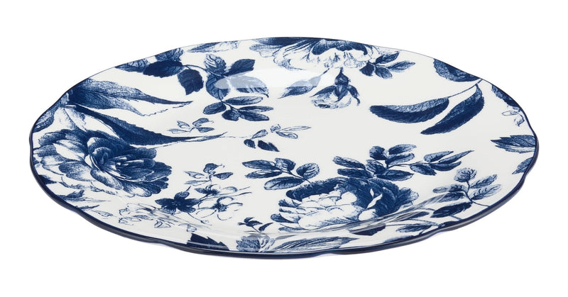 CANVAS Augusta Stoneware Dinner Plate, 1-pc, White/Blue Floral I7