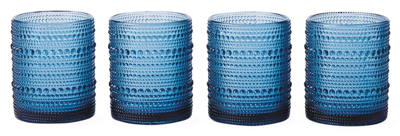 CANVAS Blue Hobnail Glasses, Durable Glass Build, 4-pk H3