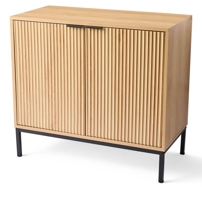 Canvas Byward Scallop Accent Cabinet Oak Q4