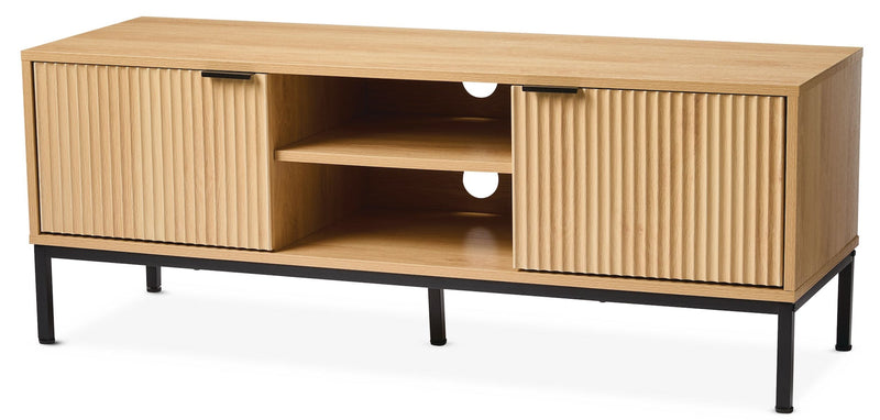 Canvas Byward Scallop TV Stand, Oak G0