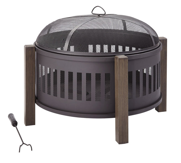 Canvas Campobello Round Wood Burning Outdoor Fire Bowl/Fire Pit, 31 x 24-in M5