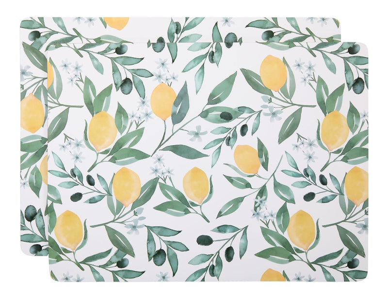 CANVAS Citrus Rectangle Cork Placemat Set, Multi-Coloured, 11-in x 15-in, 2-pk P2