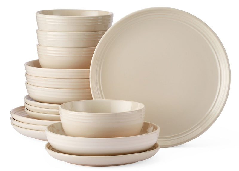 CANVAS Edenhill Farmhouse Bistro Stoneware Dinnerware Set, Serves 4, 16-pc, Cream Y6
