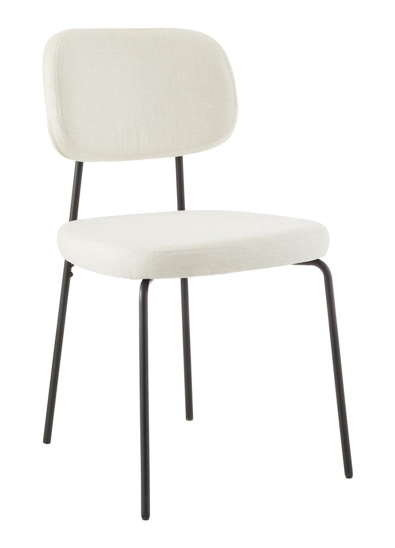 Canvas Evelyn Upholstered Fabric Dining Chair, Off-White/Light Grey I7