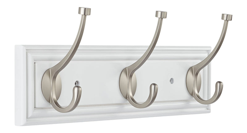CANVAS Galena Stainless Steel 3-Hook Rail, White, 16-in Z5