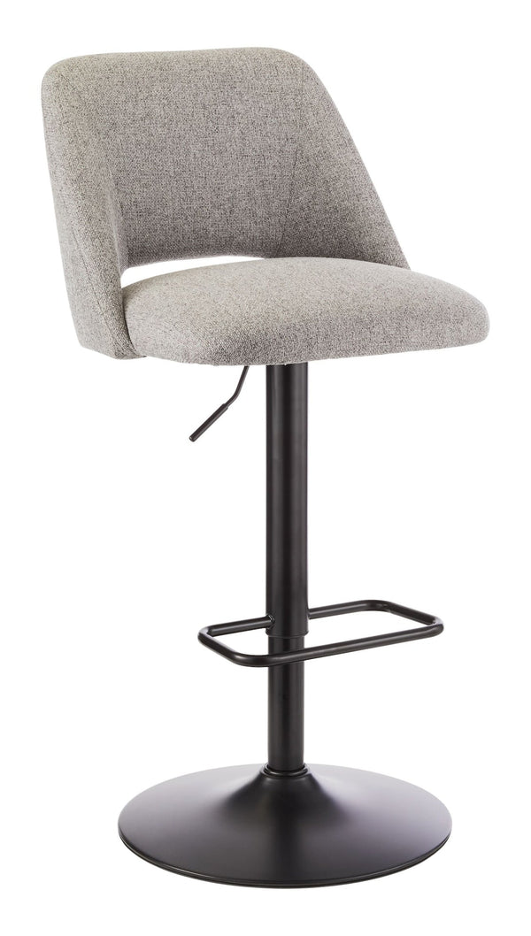 Canvas Inaya Adjustable Height Gas Lift Swivel Bar Stool, Grey U5