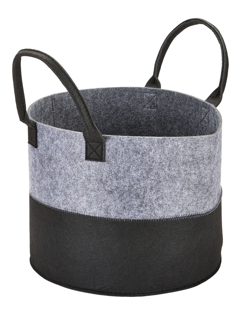 Canvas Jude Felt Organization/Storage Basket, Grey/Black T2