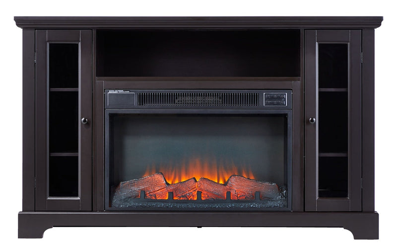 CANVAS Kingwood Media Electric Fireplace TV Stand, 57-in, 1500W, Includes Remote Control, Brown Y5
