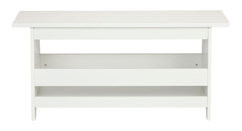 Canvas Kya Wooden Entryway Bench with Storage Rack, White P0