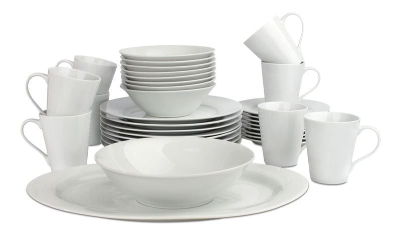 CANVAS Lauren 34pc Porcelain Dinnerware Set, Serves 8, White L4
