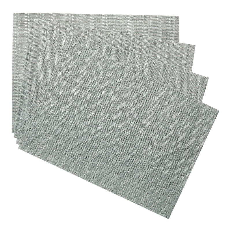 CANVAS Lurex Rectangle Textilene Woven Placemat, Sage, 13-in x 18-in, 4-pk T3