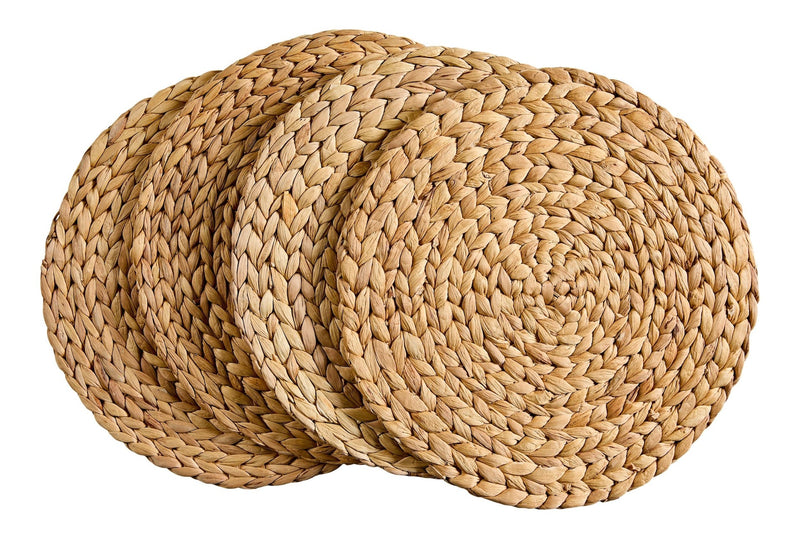 CANVAS Natural Round Paper Placemat/Charger, Beige, 4-pk K8
