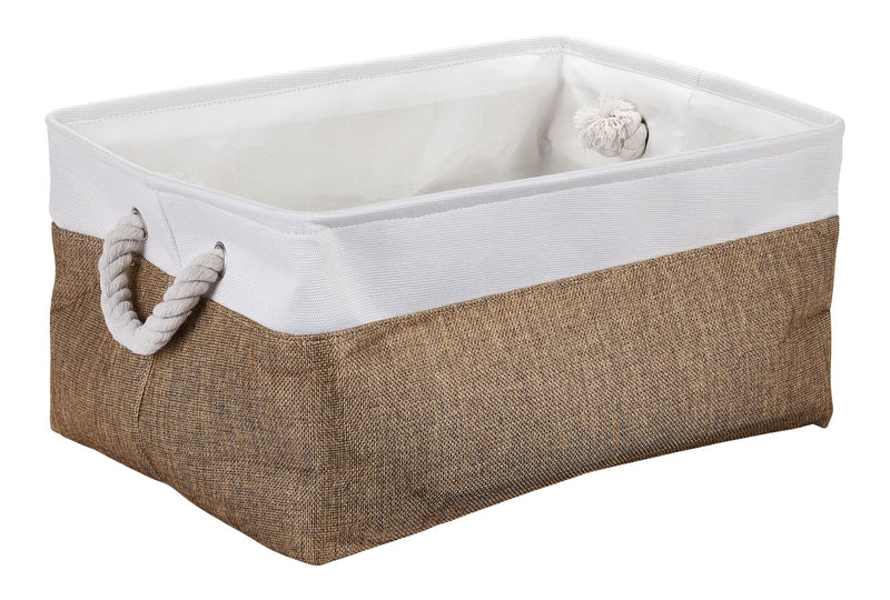 Canvas Olivia Two-Toned Fabric Square Storage Basket F8