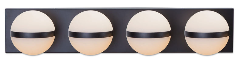 Canvas Orion 4-Light Vanity with Acrylic Glass, Black, 25-in Z7