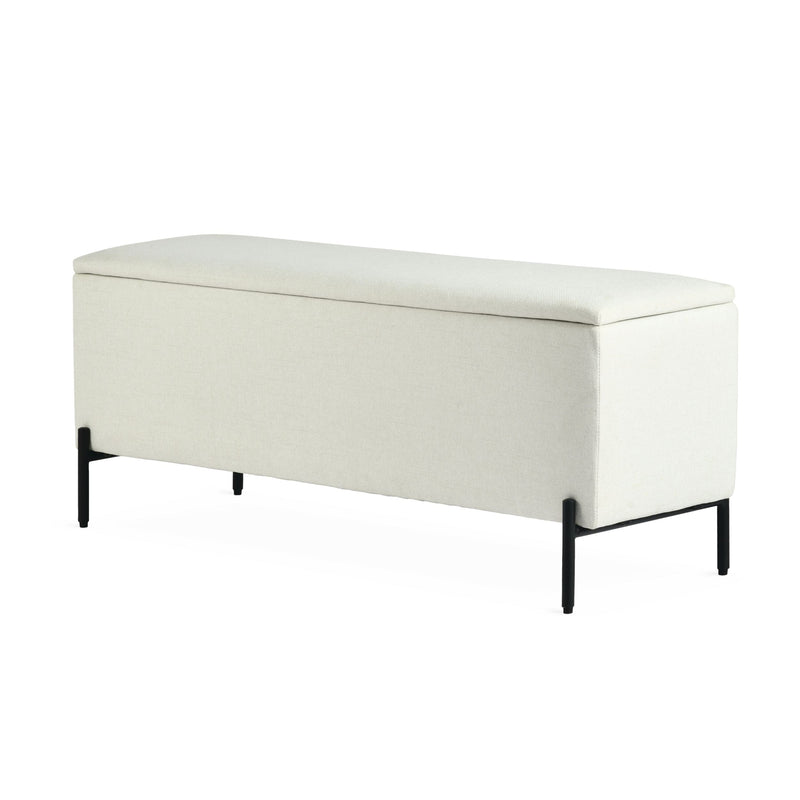 Canvas Picton Storage Bench, White J3
