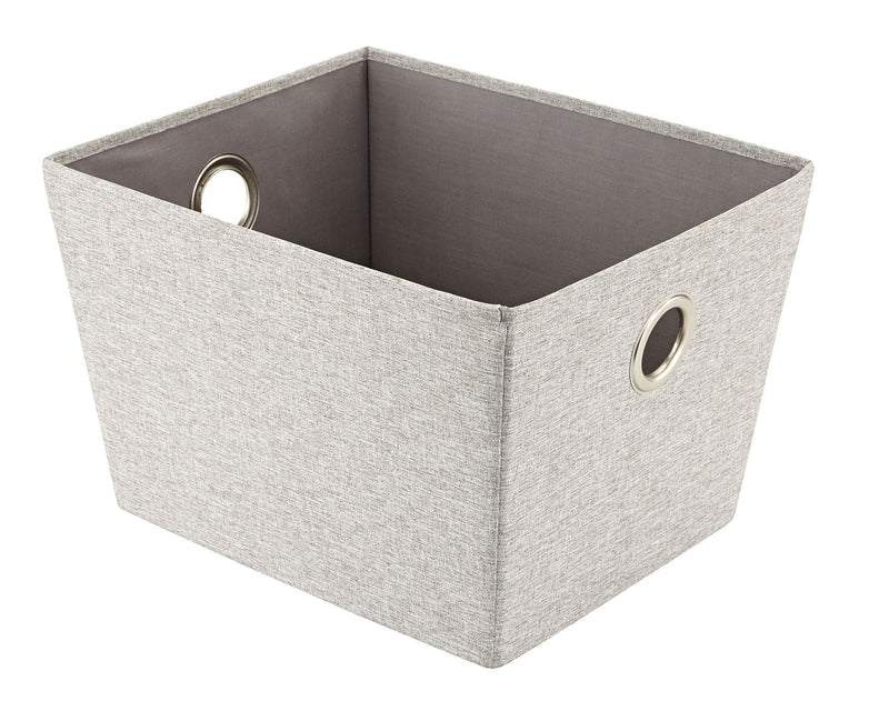 CANVAS Piper Rectangular Fabric Basket, Grey, 13.4 x 11 x 9-in C7