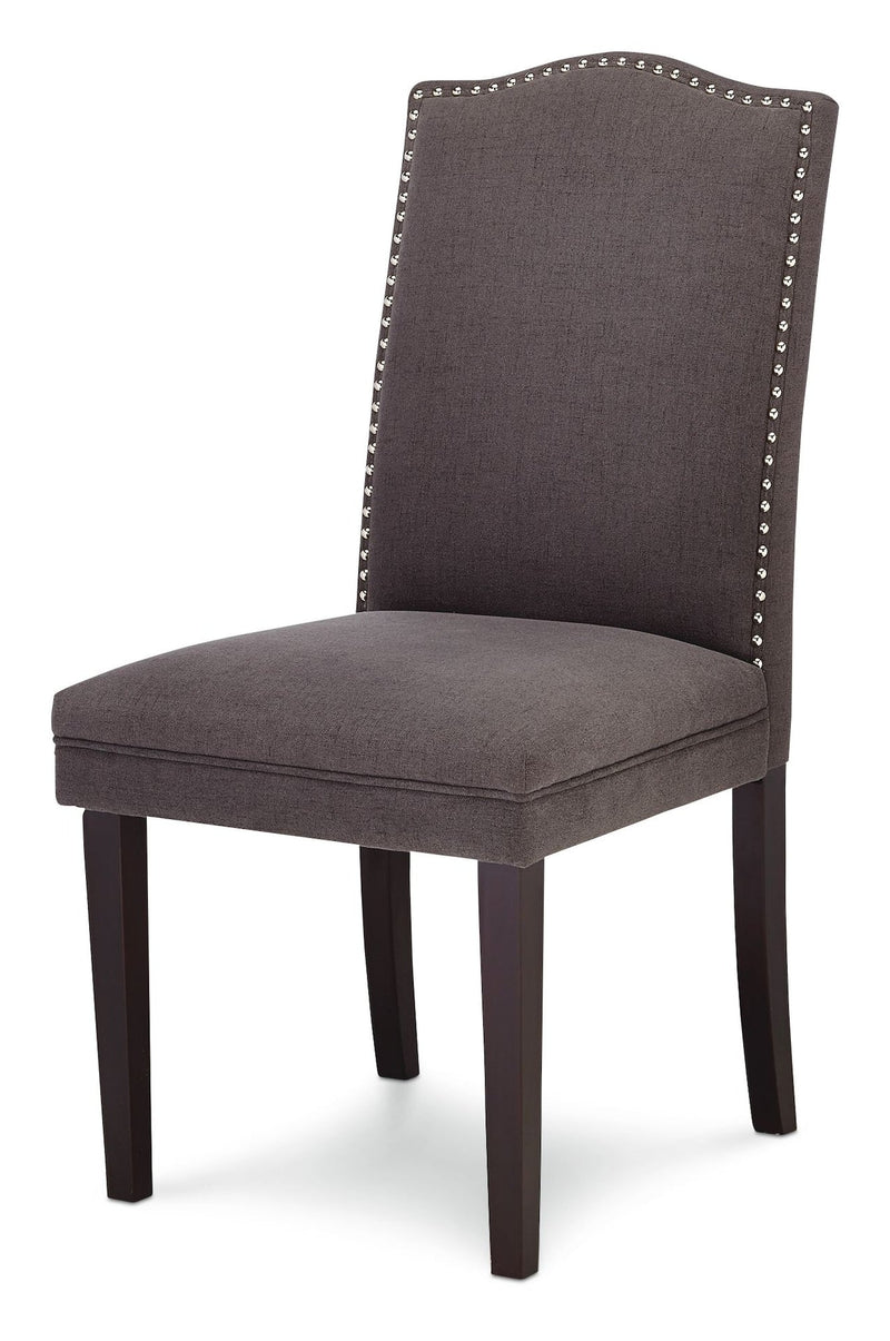 CANVAS Regent Nailhead Upholstered Dining Chairs with Solid Wood Legs (2-Piece Set), Grey X1