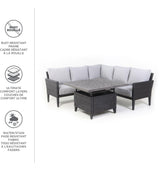 CANVAS Renfrew Square Outdoor Patio Conversation Dining Set with UV-Resistant Cushions, 3-pc