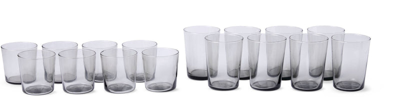 CANVAS Smoked Glassware Tumbler Set, 13 oz & 19 oz, 16-pc G5