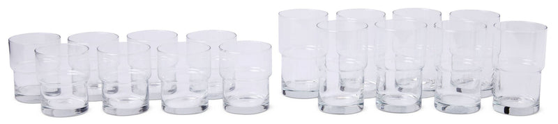 CANVAS Stacking Glassware Tumbler Set, 12 & 16 oz, 16-pc I3