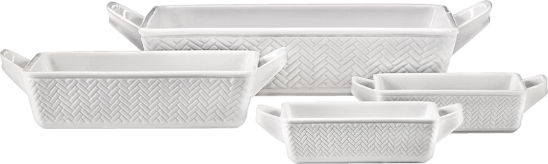 CANVAS Stoneware Bakeware Set, White, Assorted Sizes, 4-pc K8