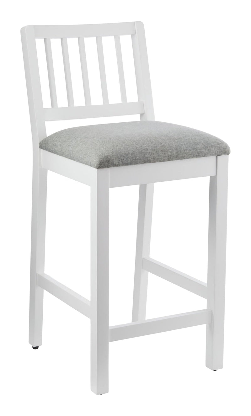 Canvas Theo Wooden Counter Stool with Footrest, White O4