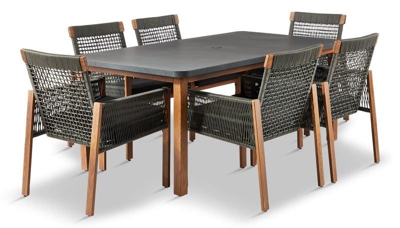 CANVAS Vernon All-Weather Wicker Casual Outdoor/Patio Dining Set, 7-pc U6