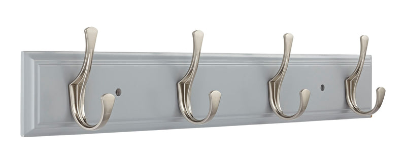 CANVAS Voisin Stainless Steel 4-Hook Rail, Flint Grey, 27-in D3