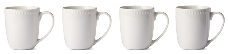 CANVAS Whitworth Porcelain Mug Set, White, 4-pk Q0