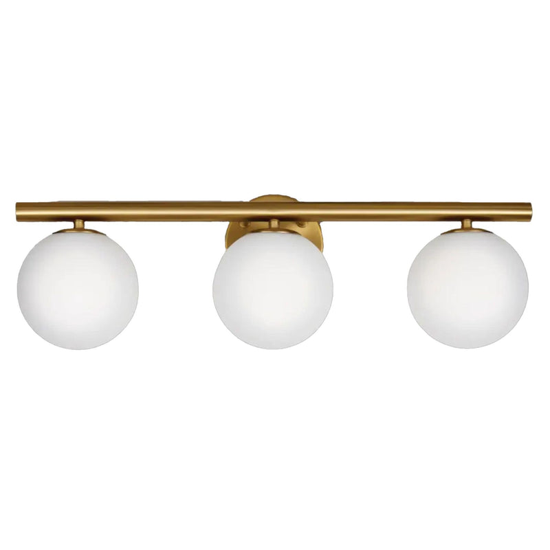 CANVAS Winslow 3-Light Vanity Light Fixture with Opal Glass Shades, Brushed Gold W3