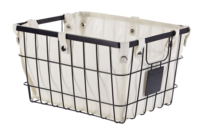 CANVAS Wren Rectangular Wire & Fabric Basket, Assorted Sizes V1