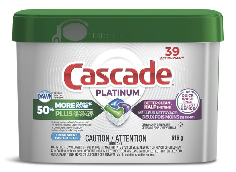 Cascade Platinum Dishwasher Detergent Pods, Fresh, 39-pk A2