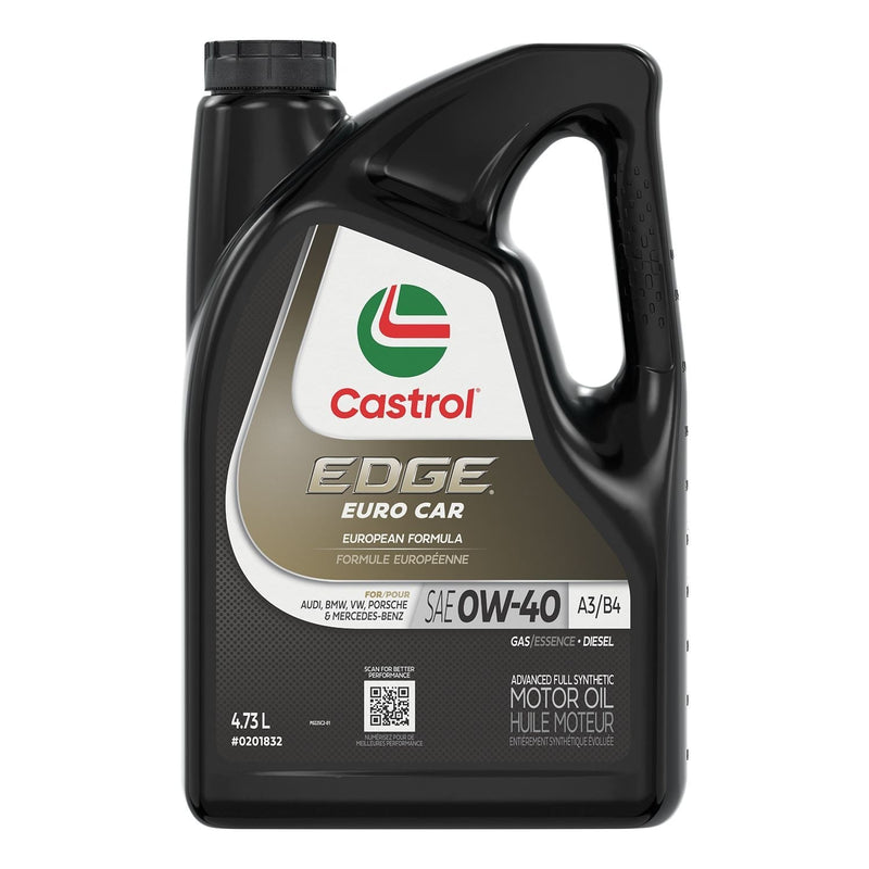 Castrol EDGE Euro 0W40 A3/B4 Advanced Synthetic Engine/Motor Oil, 5-L K3