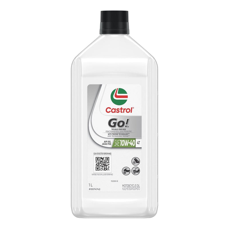 Castrol Go! 4-Stroke 4T Motorcycle Oil 10W40, 946-mL F2