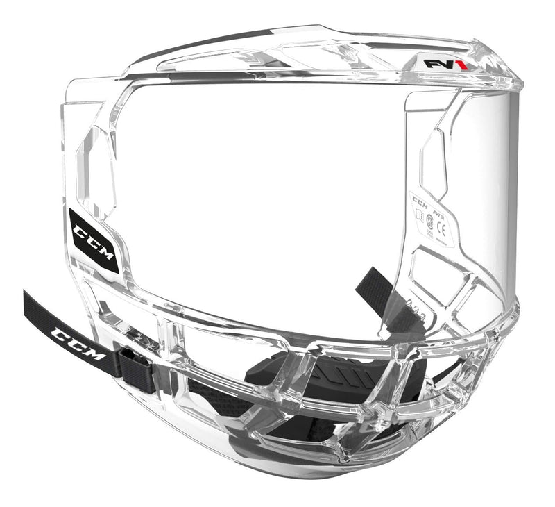 CCM FV1 Full Hockey Helmet Mask/Shield/Bubble, Junior, Clear U7