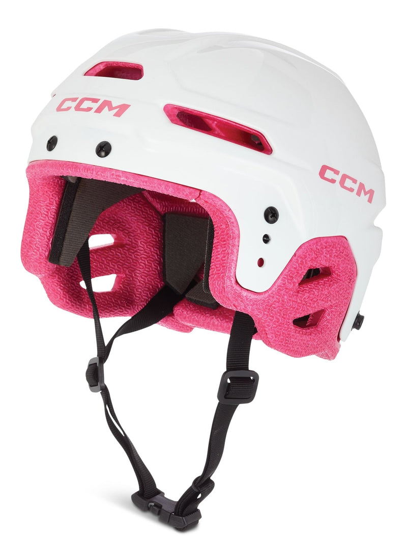 CCM Multi-Sport Hockey Helmet, Youth, White/Pink P1