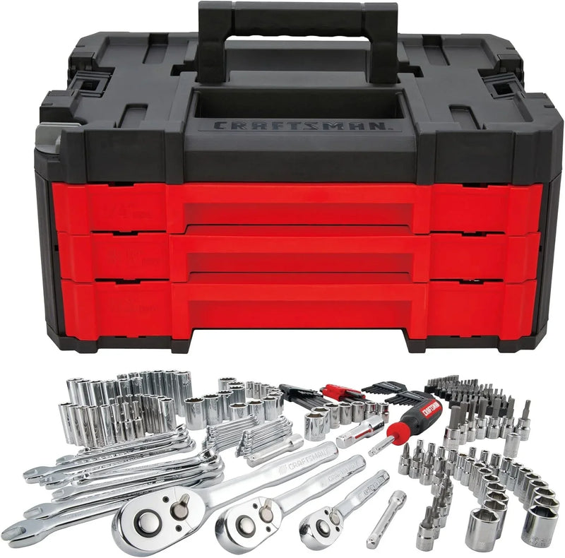 262-Piece Mechanic Tool Set, Master Socket Set with 3-Drawer VERSASTACK Tool Box, SAE/Metric Set (CMMT45309) B2