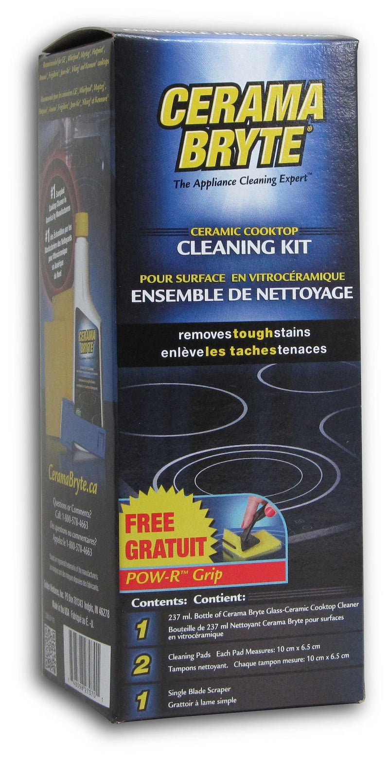 Cerama Bryte Ceramic Cooktop Cleaning Kit, 237-mL, Includes Cream Cleanser, 2 Pads and 1 Scraper L2
