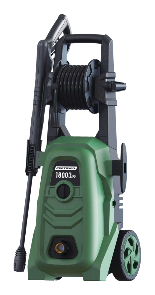 Certified 1800 PSI 1.4 GPM Corded Cold Water Wheeled Brushed Electric Pressure Washer with Foam Blaster C1