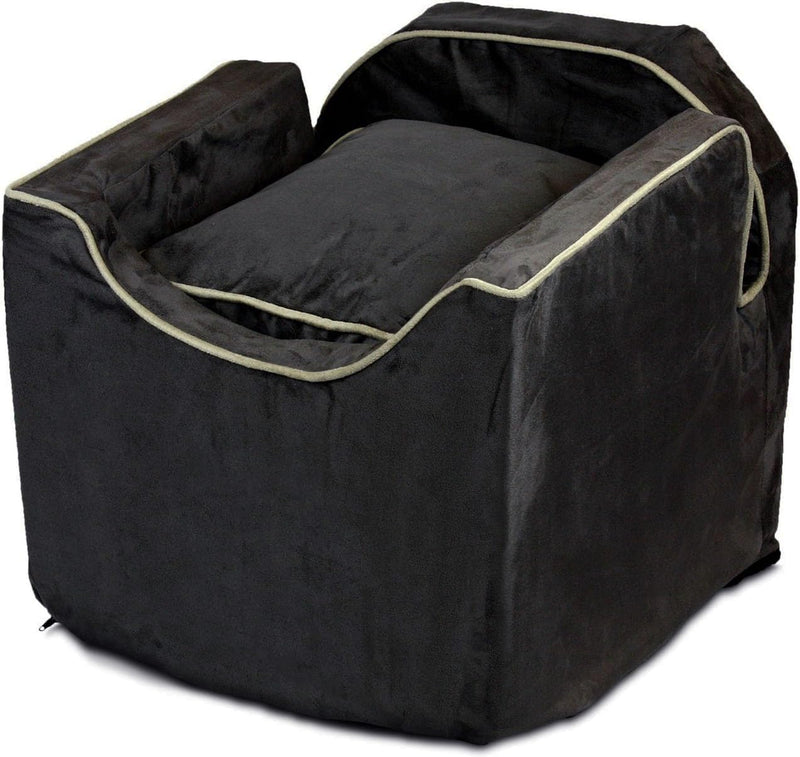 Dog Car Seat: Lookout I Dog Booster Car Seat for Dogs Small 5-15 lbs, Size: Small, Fabric: Black Diamond, Pet Car Seat to Alleviate Car Sickness for Dogs, Removable Machine Washable Cover G5