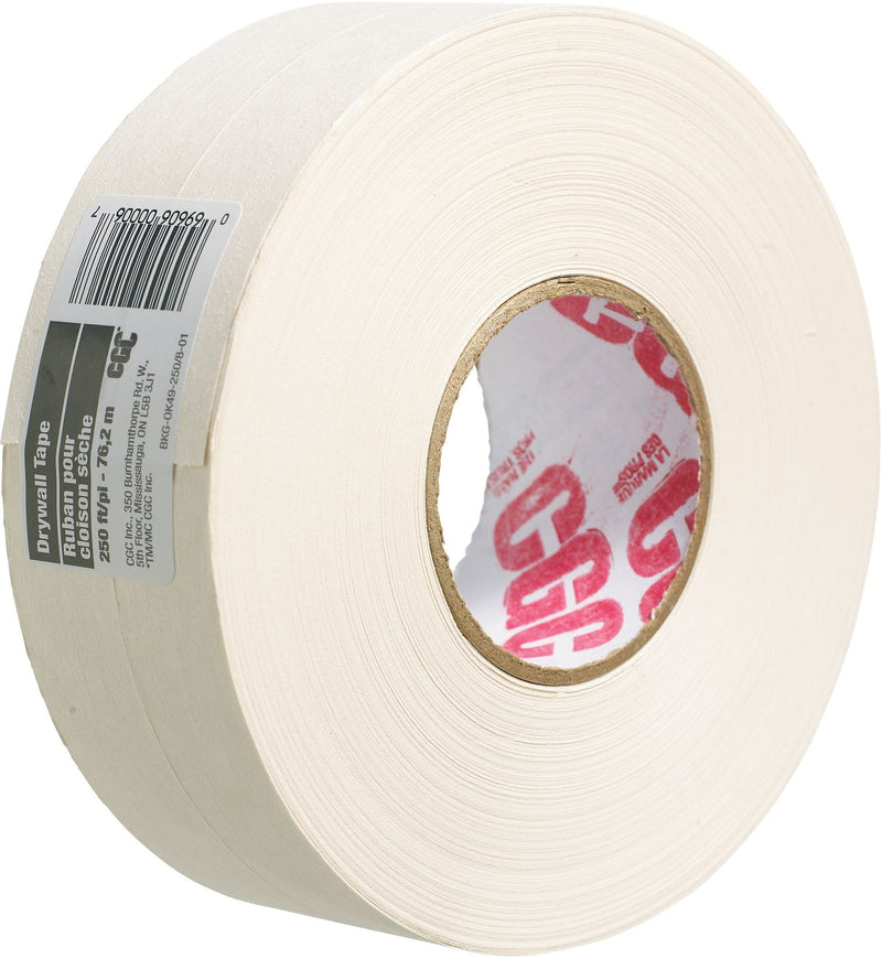 CGC Drywall Paper Joint/Wallboard Tape Pre-Creased, Superior Bond, White, 2-1/16-in x 250-ft J5