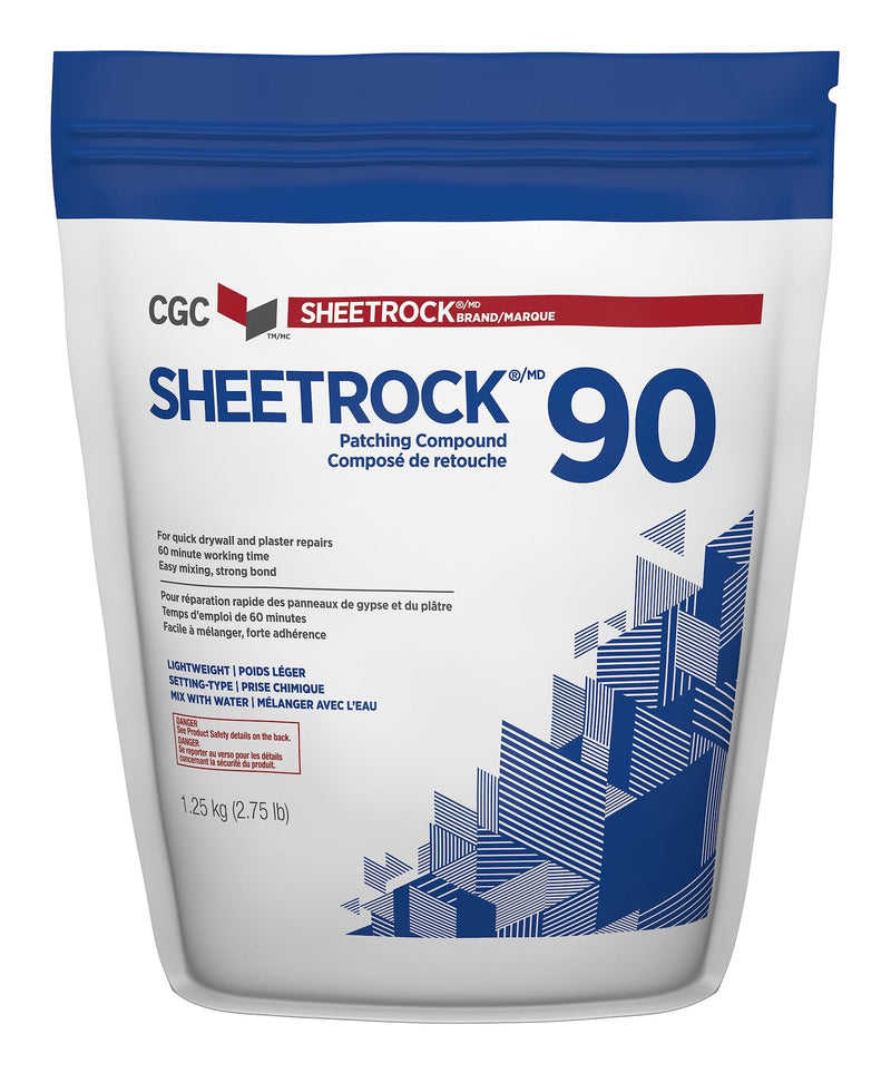CGC Sheetrock 90 Easy-Mix Patching Compound For Drywall & Plaster Repair, Low VOC, 1.25-kg L8
